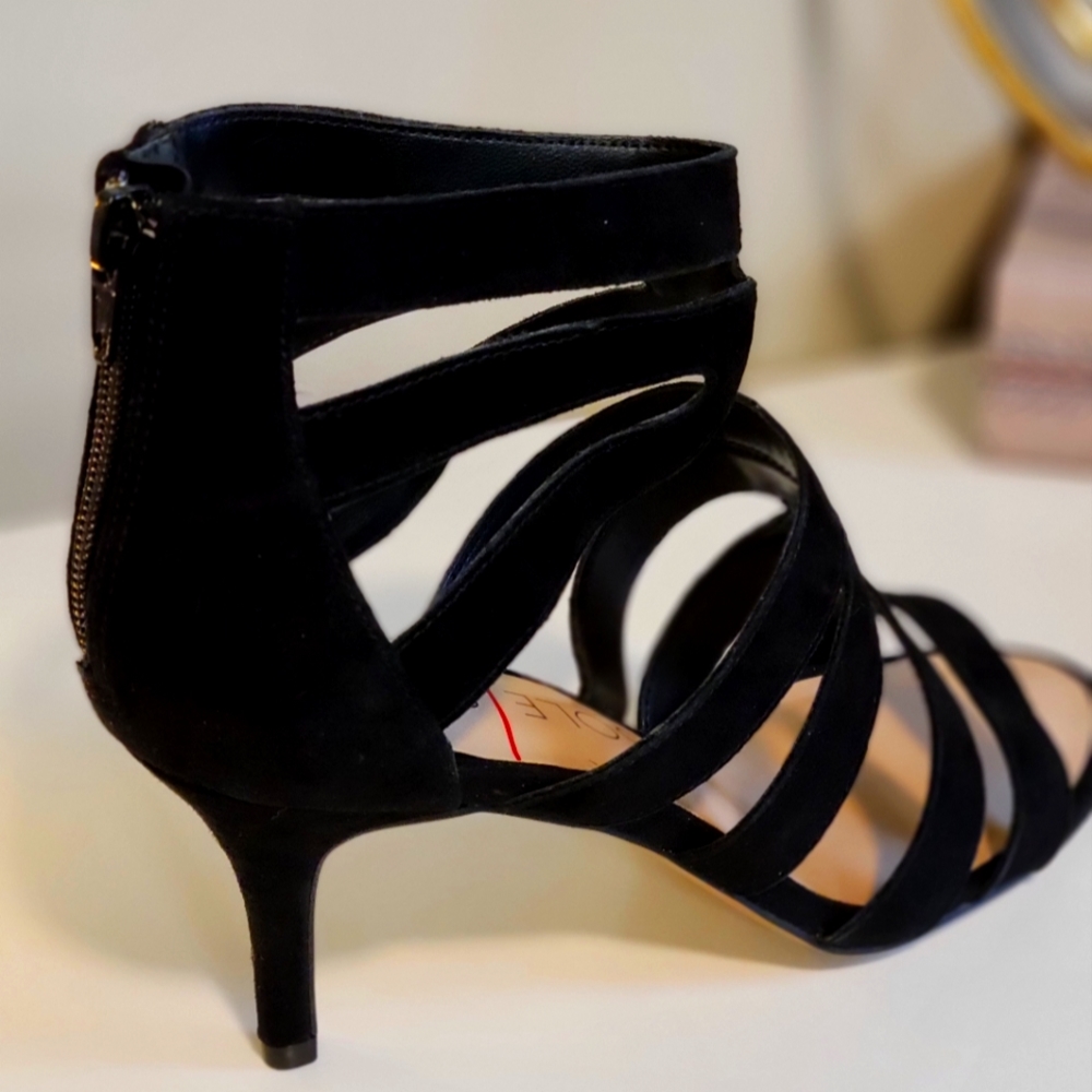 Black strappy heels
